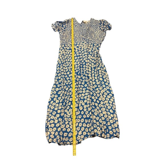 Capulet Womens Blue Floral Keyhole Back Short Sleeve Lined Midi Dress Size XS - Picture 6 of 11